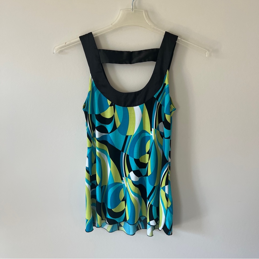 A. Byer Y2k Geometric Print Tank Top